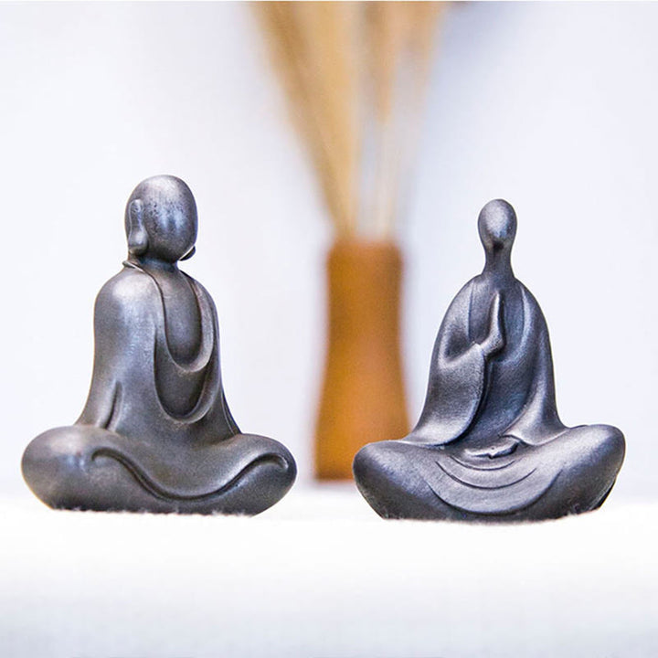Buddha Stones Tibetan Buddha Iron Powder Rust Cast Resin Statue Desk Decoration - image 32