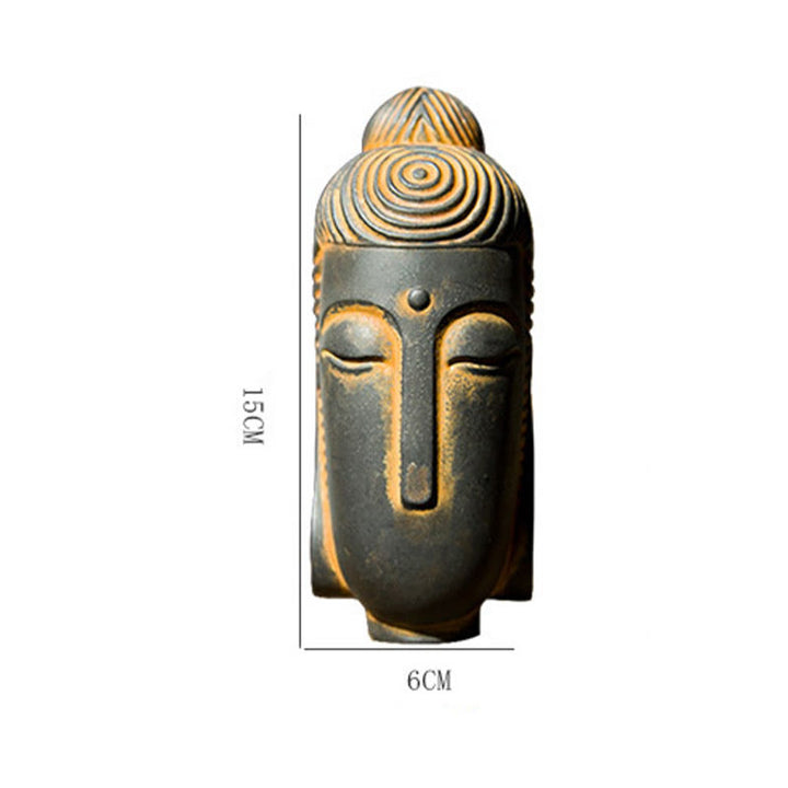 Buddha Stones Closed Eyes Meditating Buddha Iron Powder Rust Cast Resin Statue Home Decoration - image 12