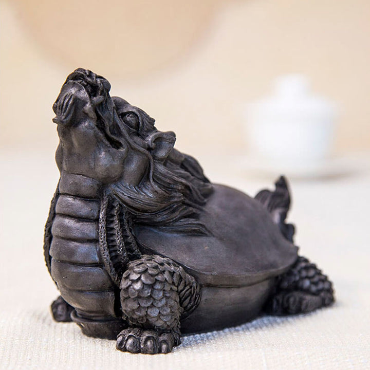 Buddha Stones Handmade Dragon Turtle Iron Powder Rust Cast Resin Statue Home Decoration - image 24