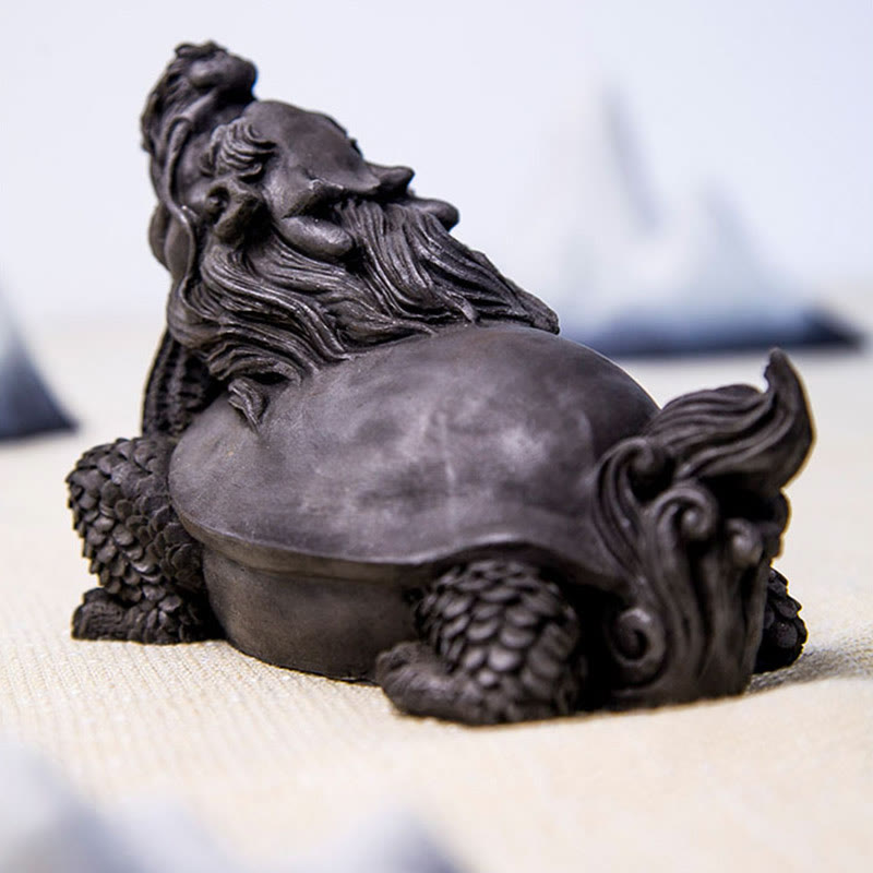 Buddha Stones Handmade Dragon Turtle Iron Powder Rust Cast Resin Statue Home Decoration - image 19