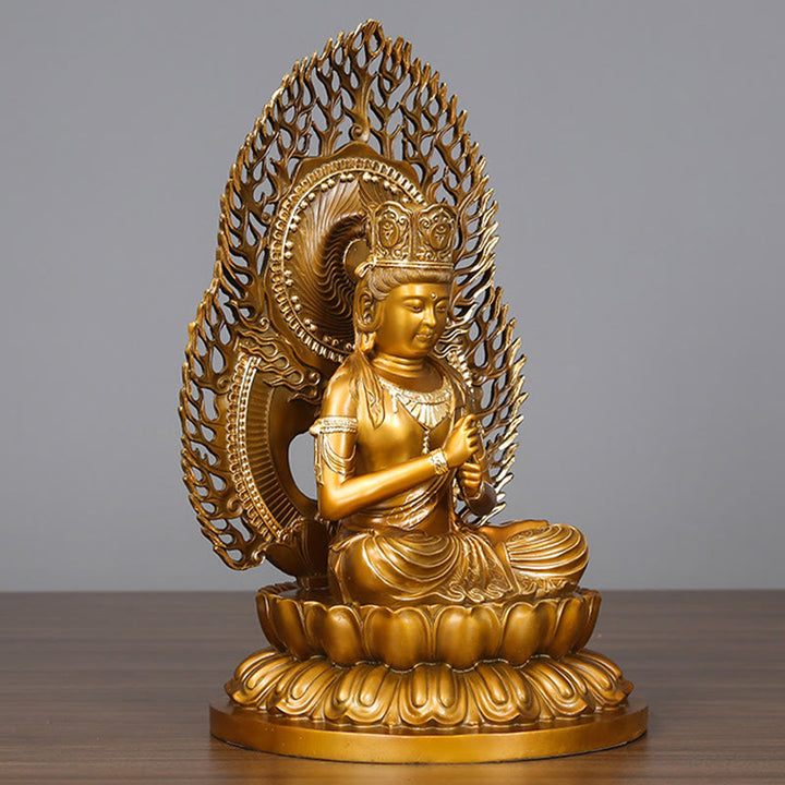 Buddha Stones Tathagata Buddha Figurine Serenity Copper Statue Home Offering Decoration - image 2