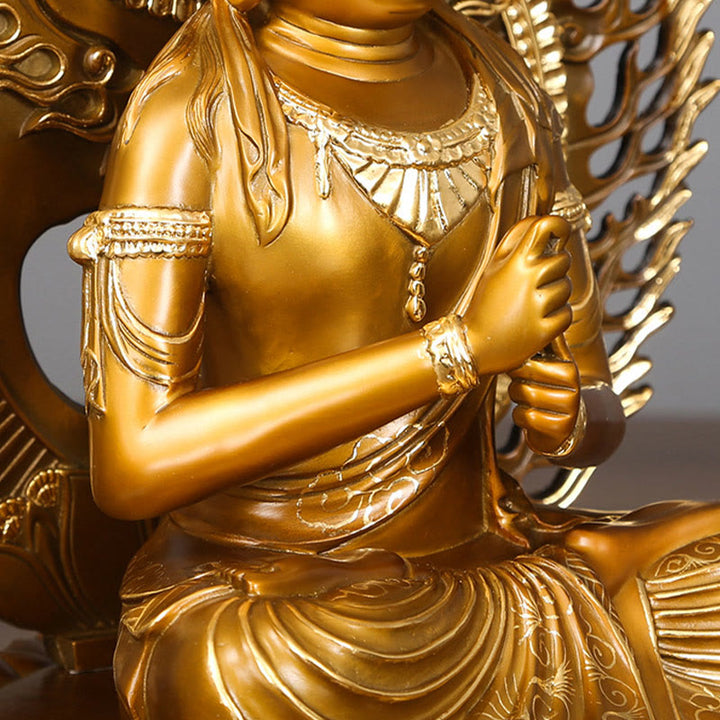 Buddha Stones Tathagata Buddha Figurine Serenity Copper Statue Home Offering Decoration - image 6