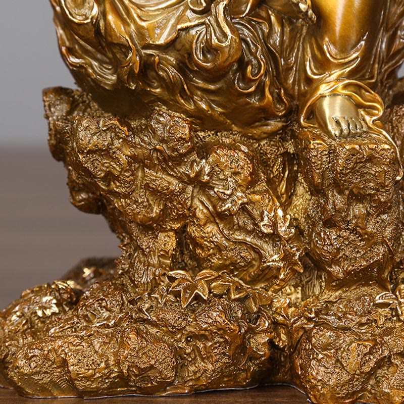 Buddha Stones Acalanatha Buddha Figurine Serenity Copper Statue Home Offering Decoration - image 8