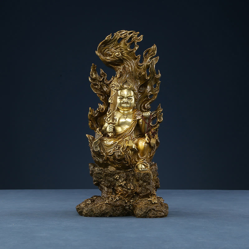 Buddha Stones Acalanatha Buddha Figurine Serenity Copper Statue Home Offering Decoration - image 10