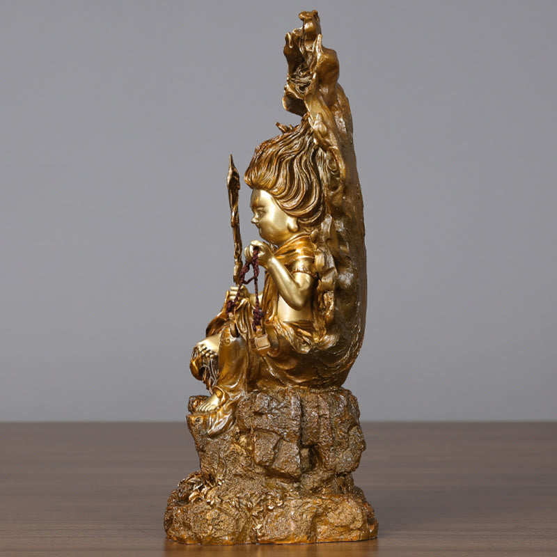 Buddha Stones Acalanatha Buddha Figurine Serenity Copper Statue Home Offering Decoration - image 13