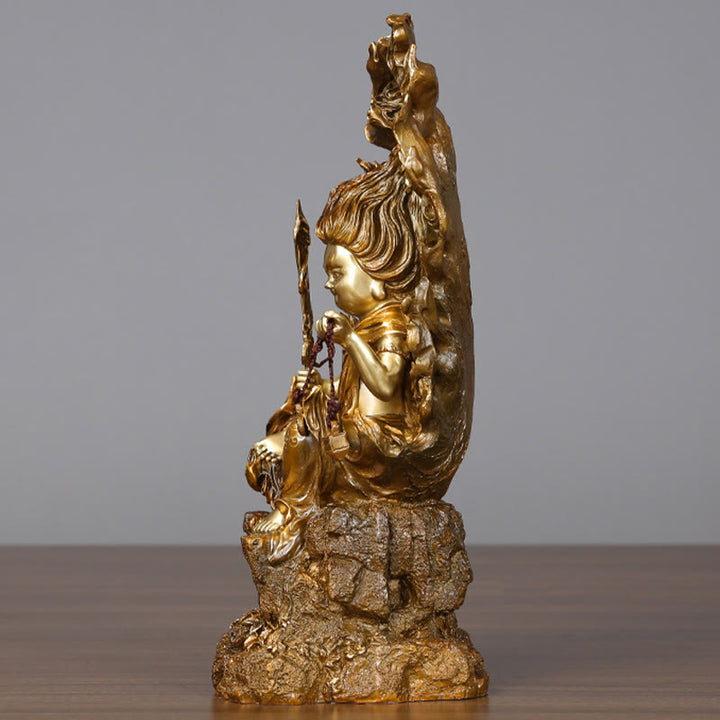 Buddha Stones Acalanatha Buddha Figurine Serenity Copper Statue Home Offering Decoration - image 13