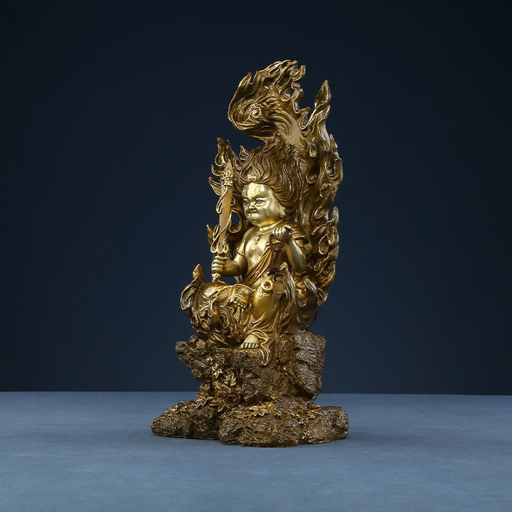 Buddha Stones Acalanatha Buddha Figurine Serenity Copper Statue Home Offering Decoration - image 11