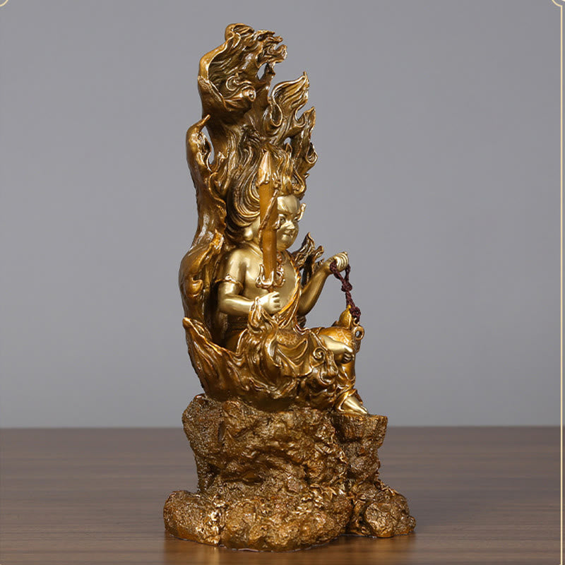 Buddha Stones Acalanatha Buddha Figurine Serenity Copper Statue Home Offering Decoration - image 1