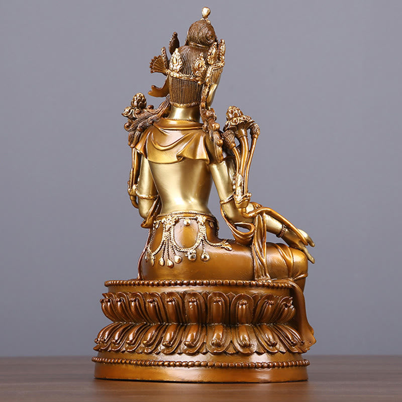 Buddha Stones Bodhisattva Green Tara Figurine Protection Brass Copper Statue Home Offering Decoration - image 11