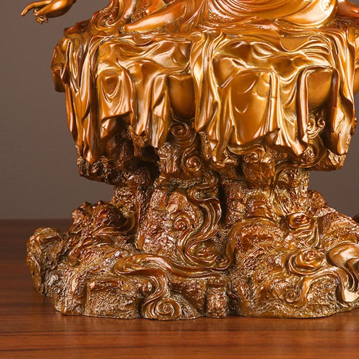 Buddha Stones Kwan Yin Avalokitesvara Success Brass Copper Statue Home Desk Altar Decoration - image 10