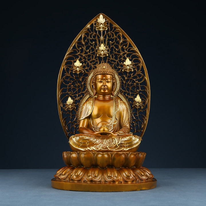 Buddha Stones Sakyamuni Amitabha Medicine Buddha Figurine Serenity Copper Statue Home Offering Decoration - image 17