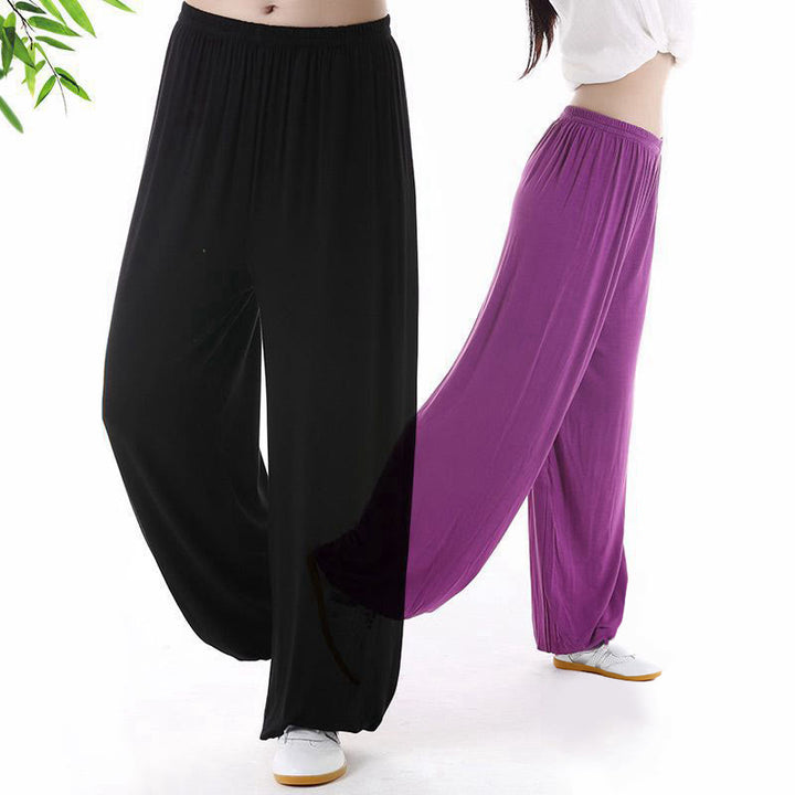 Buddha Stones Summer Elastic Waist Tai Chi Qigong Practice Modal Unisex Pants - image 0