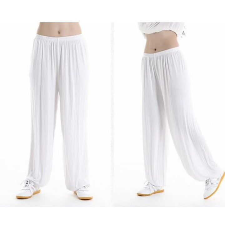 Buddha Stones Summer Elastic Waist Tai Chi Qigong Practice Modal Unisex Pants - image 11