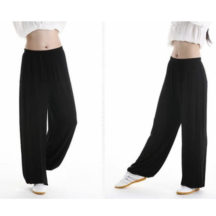 Buddha Stones Summer Elastic Waist Tai Chi Qigong Practice Modal Unisex Pants - image 5
