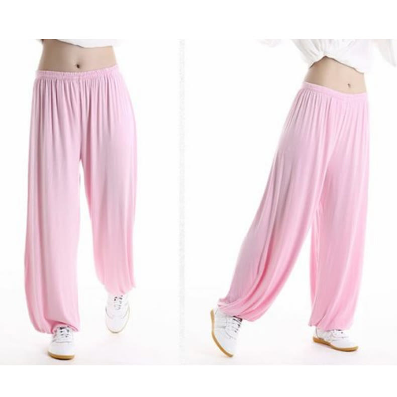 Buddha Stones Summer Elastic Waist Tai Chi Qigong Practice Modal Unisex Pants - image 14