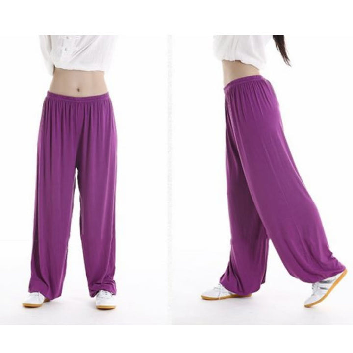 Buddha Stones Summer Elastic Waist Tai Chi Qigong Practice Modal Unisex Pants - image 8