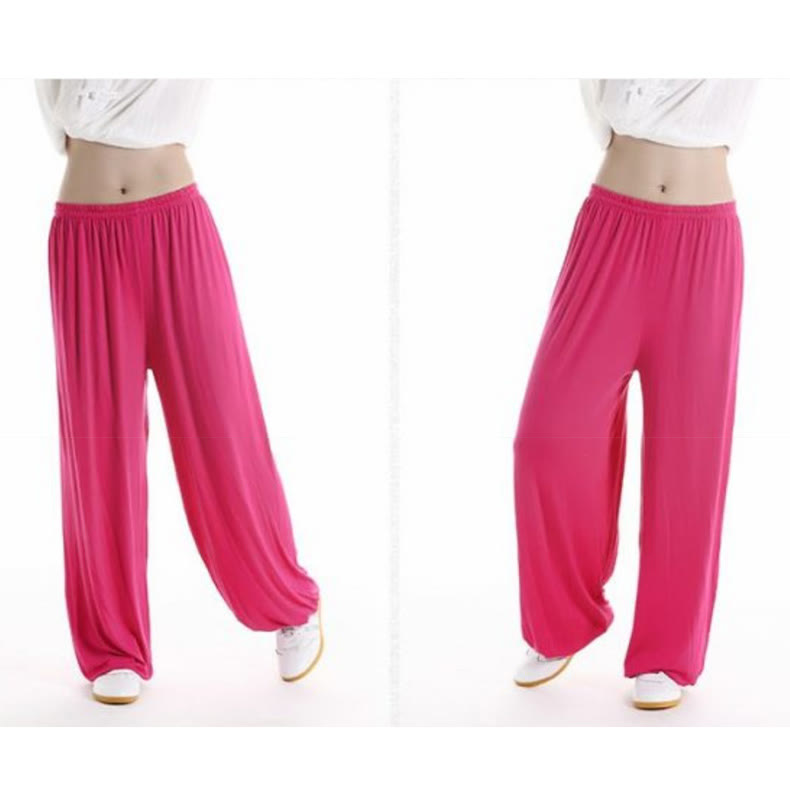 Buddha Stones Summer Elastic Waist Tai Chi Qigong Practice Modal Unisex Pants - image 31