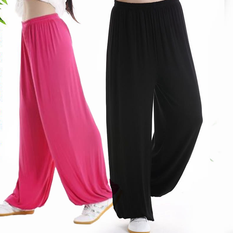 Buddha Stones Summer Elastic Waist Tai Chi Qigong Practice Modal Unisex Pants - image 32