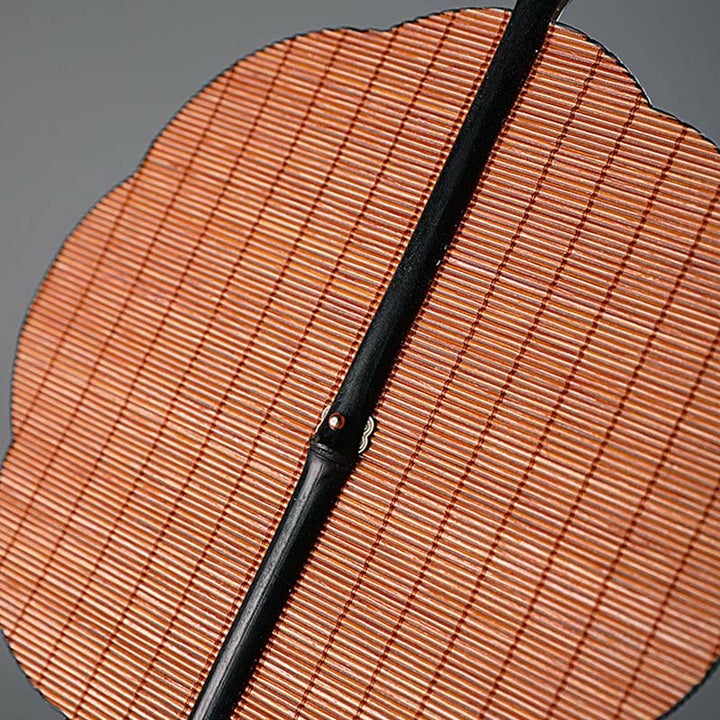 Buddha Stones Chinese Style Handmade Bamboo Long Handle Portable Curlable Fan - image 4