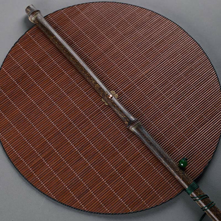 Buddha Stones Chinese Style Handmade Bamboo Long Handle Portable Curlable Fan - image 9