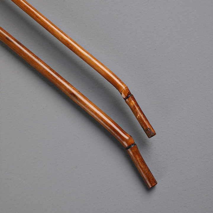 Buddha Stones Chinese Style Handmade Round Shaped Bamboo Long Handle Fan - image 7