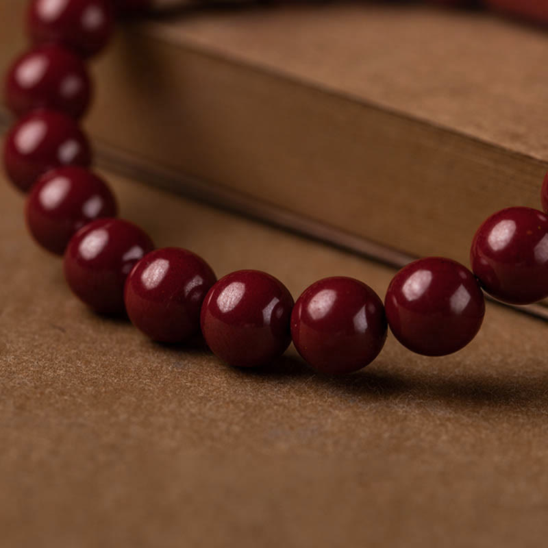Buddha Stones Natural Cinnabar Heart Sutra Blessing Bracelet - image 5