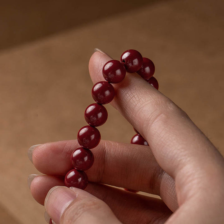 Buddha Stones Natural Cinnabar Heart Sutra Blessing Bracelet - image 12