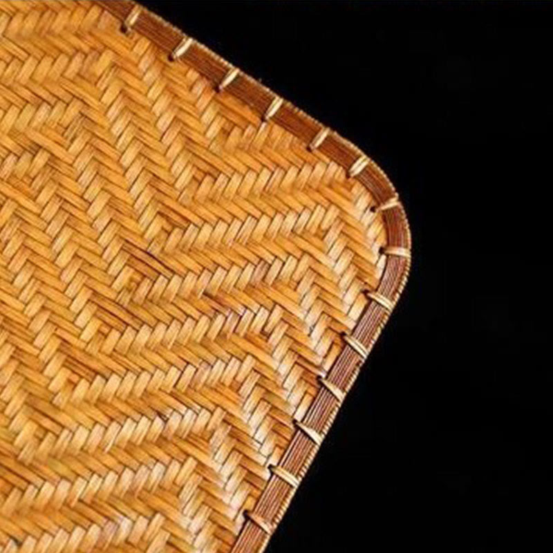 Buddha Stones Chinese Style Handmade Bamboo Woven Round Oval Banana Shape Long Handle Fan - image 17