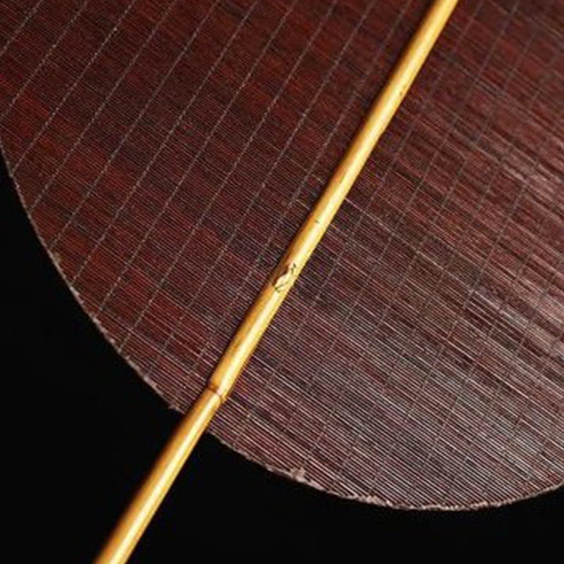 Buddha Stones Chinese Style Handmade Bamboo Woven Round Oval Banana Shape Long Handle Fan - image 7