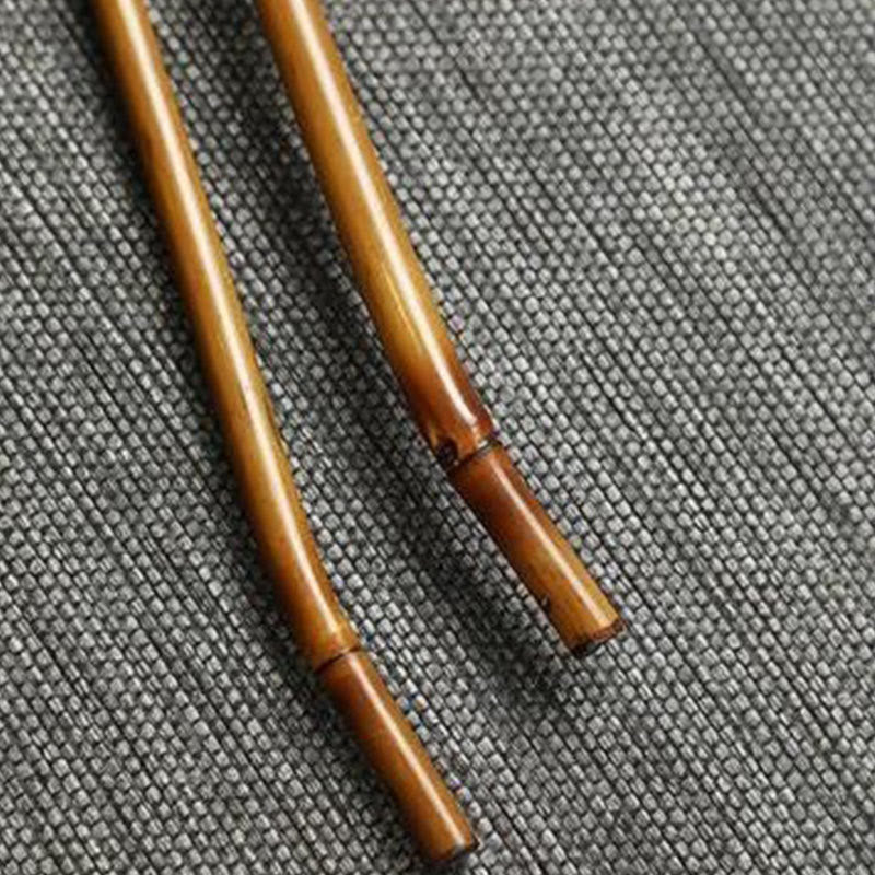 Buddha Stones Chinese Style Handmade Bamboo Woven Round Oval Banana Shape Long Handle Fan - image 4