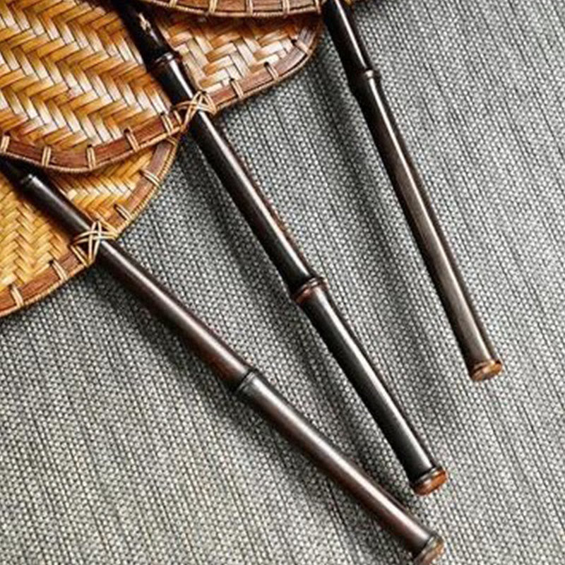 Buddha Stones Chinese Style Handmade Bamboo Woven Round Oval Banana Shape Long Handle Fan - image 24