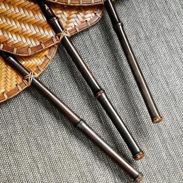Buddha Stones Chinese Style Handmade Bamboo Woven Round Oval Banana Shape Long Handle Fan - image 24