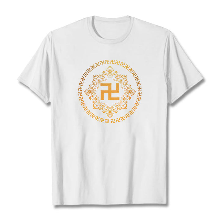 Buddha Stones Swastika Tee T-shirt - White - 2XL - image 0
