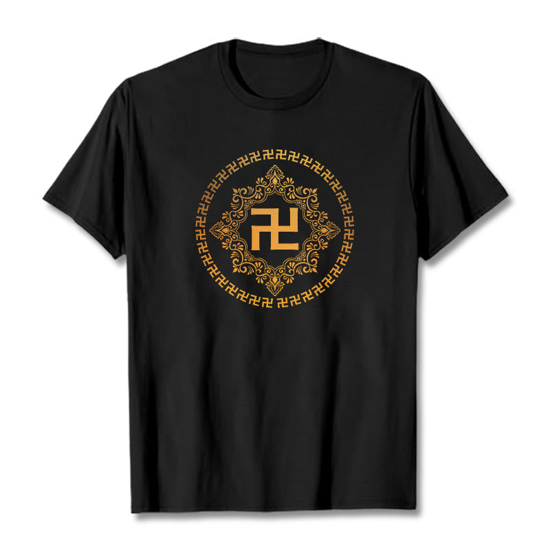 Buddha Stones Swastika Tee T-shirt - Black - 2XL - image 6