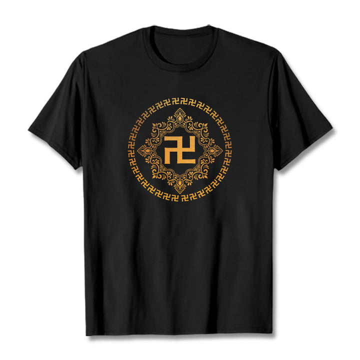 Buddha Stones Swastika Tee T-shirt - Black - 2XL - image 6