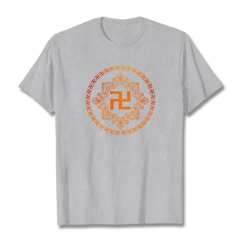 Buddha Stones Swastika Tee T-shirt - Light Grey - 2XL - image 19