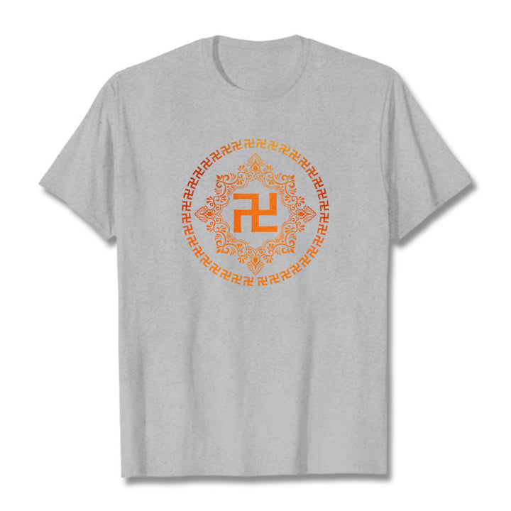 Buddha Stones Swastika Tee T-shirt - Light Grey - 2XL - image 19