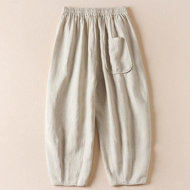Buddha Stones Summer Small Flower Embroidery  Harem Pants With Pockets - image 25