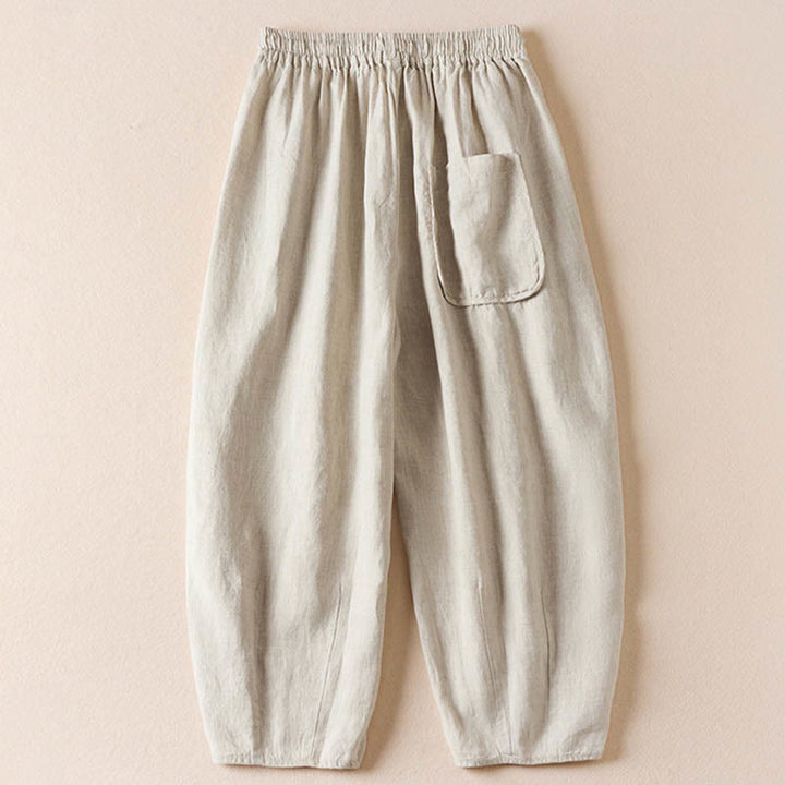 Buddha Stones Summer Small Flower Embroidery  Harem Pants With Pockets - image 25