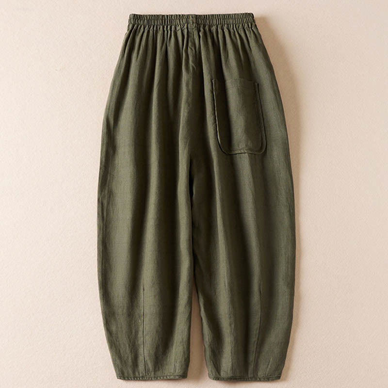 Buddha Stones Summer Small Flower Embroidery  Harem Pants With Pockets - image 32