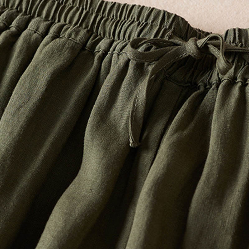 Buddha Stones Summer Small Flower Embroidery  Harem Pants With Pockets - image 33