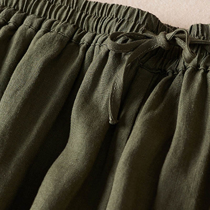 Buddha Stones Summer Small Flower Embroidery  Harem Pants With Pockets - image 33