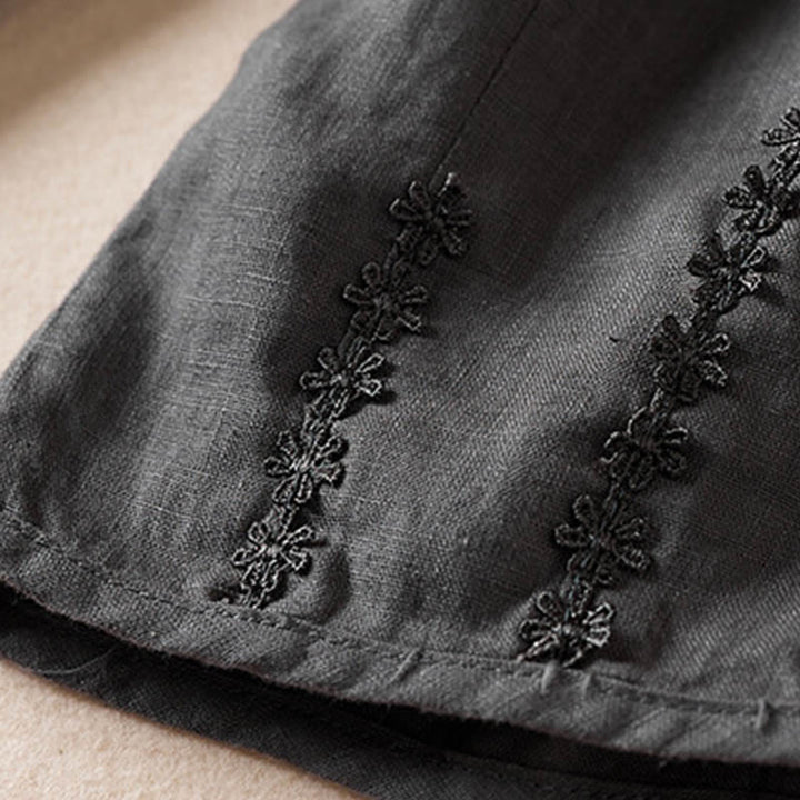 Buddha Stones Summer Small Flower Embroidery  Harem Pants With Pockets - image 42