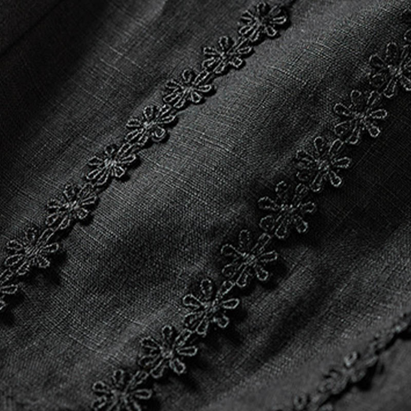 Buddha Stones Summer Small Flower Embroidery  Harem Pants With Pockets - image 50