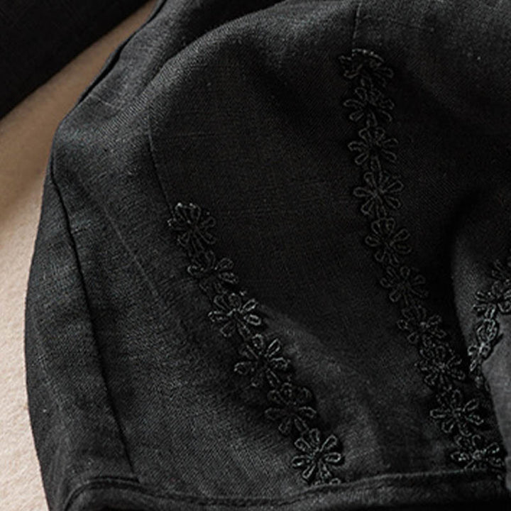 Buddha Stones Summer Small Flower Embroidery  Harem Pants With Pockets - image 51