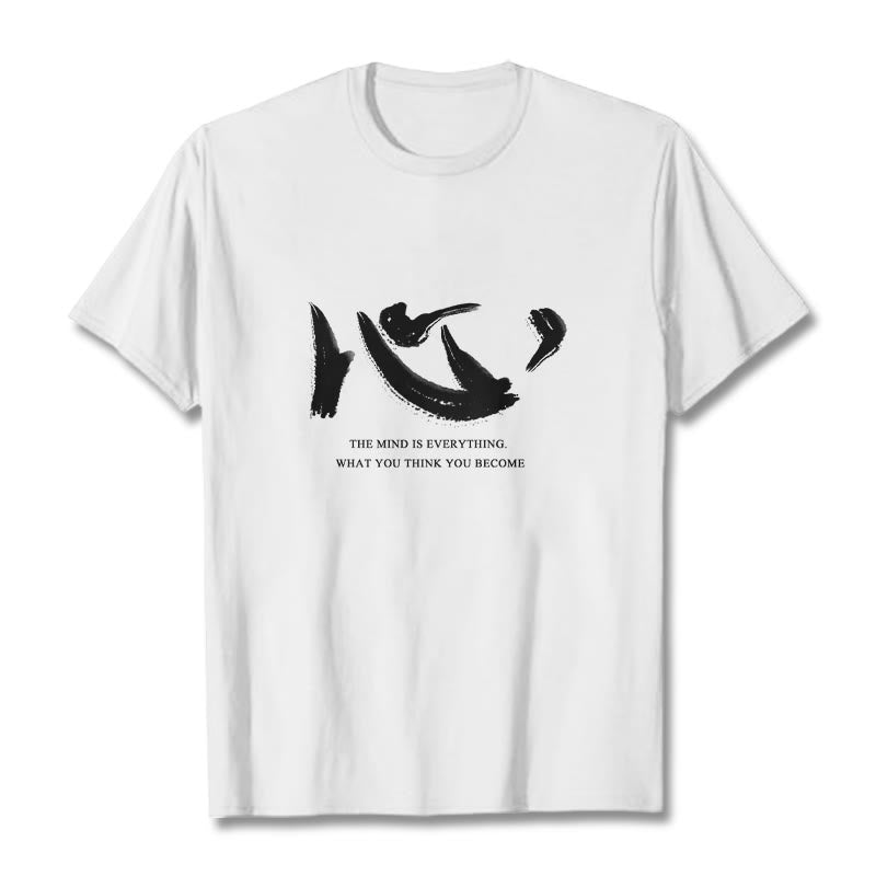 Buddha Stones Xin The Mind Is Everything Tee T-shirt - White - 2XL - image 0