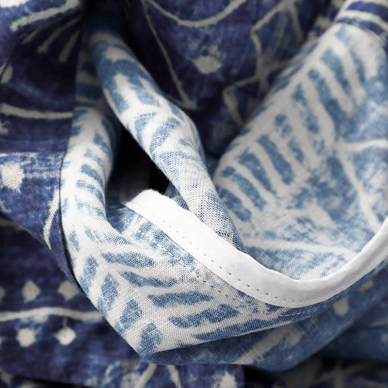 Buddha Stones Blue Stripes Print Wide Leg Pants With Pockets - image 8