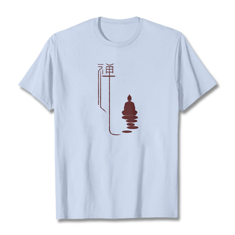 Buddha Stones Zen Buddha Tee T-shirt - Light Cyan - 2XL - image 13