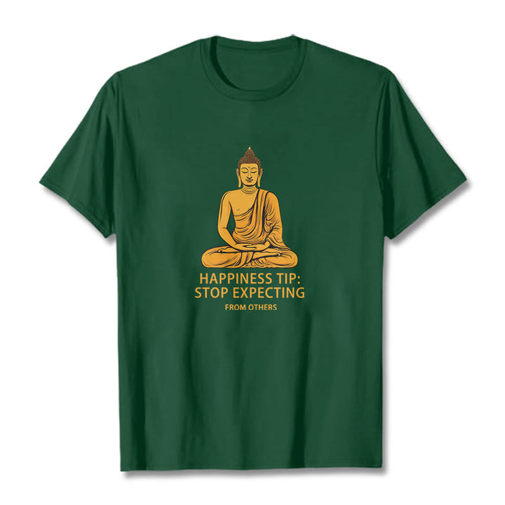 Buddha Stones Stop Expecting From others Buddha Tee T-shirt - Forest Green - 2XL - image 4