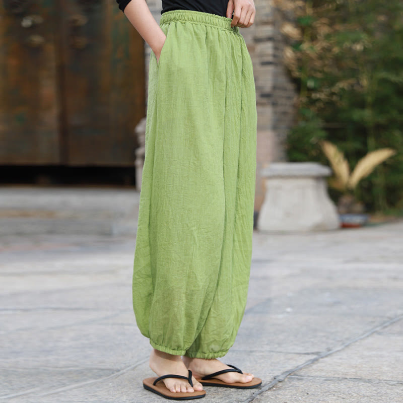 Buddha Stones Casual Summer Women's Cotton Pants With Pockets - image 4